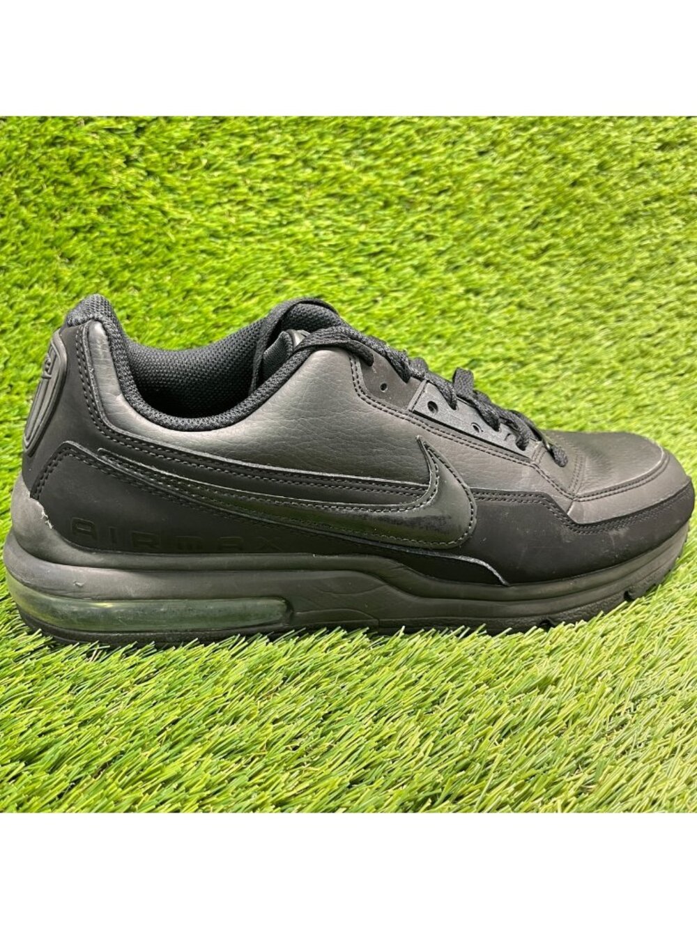 Nike Air Max LTD 3 Mens Size 11 Triple Black Athletic Leather Shoes Sneakers